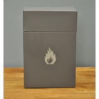 Enameled Metal Firelighter Box - Charcoal by Garden Trading