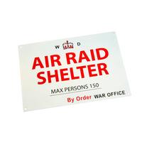 enamel sign air raid shelter