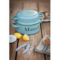 ENAMEL MUSSEL POT in Shutter Blue