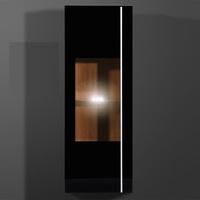Energy Wall Mounted Cabinet in Black And Walnut With LED Light