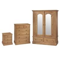 English Heritage Pine Bedroom Set with Double Wardrobe
