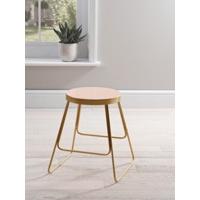 enamel top low stool blush