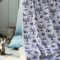 enchanted wood fabric in lilac aubergine metre length