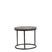 enright side table heritage oak and metal