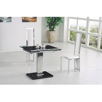 Enke Black Glass Extending Dining Table And 4 G601 Dining Chairs