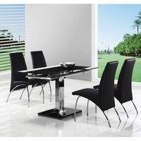 Enke Extendable Dining Table with 4 G614 Dining Chairs