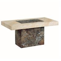 Encore Marble Coffee Table Rectangular In Dark Brown And Cream