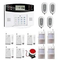 En Spanish French Voice Wireless LCD GSM Alarm Systems Security Home Anti Theft Alarma Alarme With 5 Door 4 PIR Detector