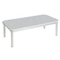 ENVIRO RECTANGULAR COFFEE TABLE, SILVER ANODISED FRAME, GREY TOP, LIGHT GREY EDGE