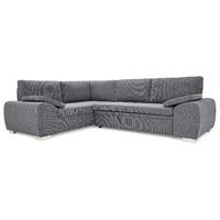Enzo Fabric Corner Chaise Sofa Bed Lisbon Grey Left Hand