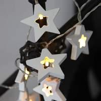 Enchanting LED string lights Wooden Stars