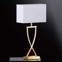 Enchanting fabric table lamp Anni brass-white