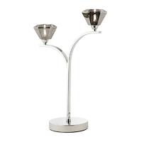 endon waltz 2tlch waltz tinted smokey glass and chrome table lamp