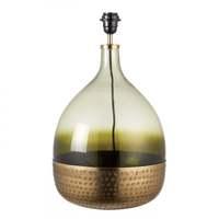 Endon 69804 Sultan Table Lamp In Tinted Green Glass And Satin Brass - Base Only