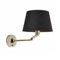 Endon 61605 + 66203 Marlow Wall Light in Nickel Finish with Black Shade