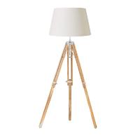 Endon EH-TRIPOD-FLNA + CICI-18IV Tripod Wooden Floor Lamp with Ivory Shade