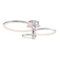 Endon 69399 Hemsworth 3 Ring Semi Flush Ceiling Light In Chrome Plate And Frosted Acrylic