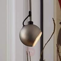 Energy-saving Globe pendant light, steel coloured