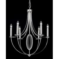 Endon WHISTLE-6NI Traditional 6 Light Chandelier In Nickel