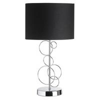 endon finchley tlch chrome table lamp with fabric shade