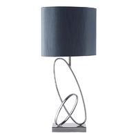 Endon CHELSEA-TLSN Chelsea Satin Nickel Table Lamp with Grey Shade