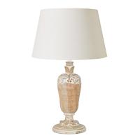Endon EH-IPARRI-TL + CICI-16IV Iparri Distressed Cream Wooden Table Lamp with Ivory Shade