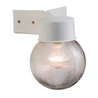 Endon 61242 Ware Outdoor Globe Corner Wall Light in White IP44