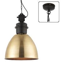 Endon 69773 Ford 1 Light Ceiling Pendant In Aged Solid Brass And Matt Black
