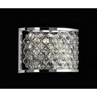 Endon HUDSON-2WBCH 2 Light Diamond Crome & Crystal Wall Bracket