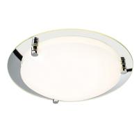 Endon 61231 Foster Opal and Mirrored Glass Flush Ceiling Light