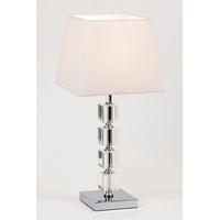 endon 96940 tlch chrome amp acrylic stem table lamp with shade