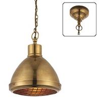 Endon 69843 Carr 1 Light Ceiling Pendant In Solid Brass