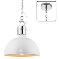 endon 67556 collingham 1 light ceiling pendant in gloss white and sati ...