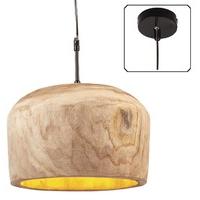 endon 68996 lucy 1 light ceiling pendant in natural wood and gloss bla ...