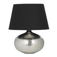 endon eh orba tl cici 18bl polished nickel table lamp with black shade