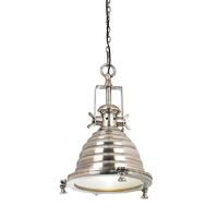 Endon EH-GASKELL Gaskell Tarnished Silver Industrial Ceiling Pendant Light