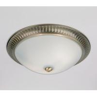 endon 91123 flush light in antique brass with opal glass