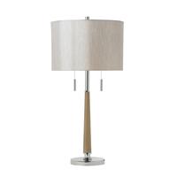 Endon ALTESSE-TLNI 2 Light Switched Wood & Chrome Table Lamp