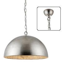 Endon 68776 Queenie 1 Lght Ceiling Pendant In Silver Leaf And Natural Capiz