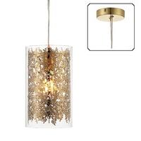 Endon 70341 Lacy 1 Light Ceiling Pendant In Brass With Clear Glass