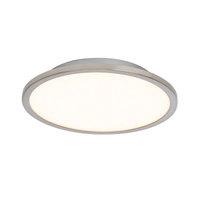endon g9446013 ceres 250mm flush ceiling light in satin nickel and opa ...