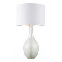 Endon 70196 Connie Table Lamp In Perlescent Glass With White Faux Silk Shade