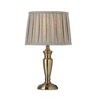 endon oslo s an table lamp finished in antique brass