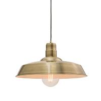 Endon 61283 Moore Ceiling Pendant Light with Antique Brass Plate
