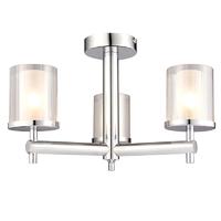 Endon 51886 Britton Ceiling Semi Flush Light with Frosted Glass Shades IP44