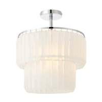 Endon 70668 Selina 1 Light Semi Flush Ceiling Light In Chrome Plate And Frosted Glass