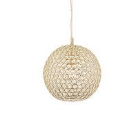 Endon 68991 Claudia 1 Light Globe Shaped Ceiling Pendant In Brass And Crystal Glass