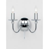 endon 2013 2ch 2 light wall light in chrome and glass