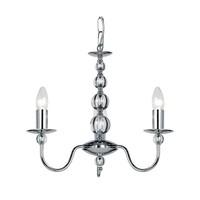 Endon 2013-3CH 3 Light Chandelier In Chrome And Glass