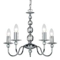 Endon 2013-5CH 5 Light Chandelier In Chrome And Glass